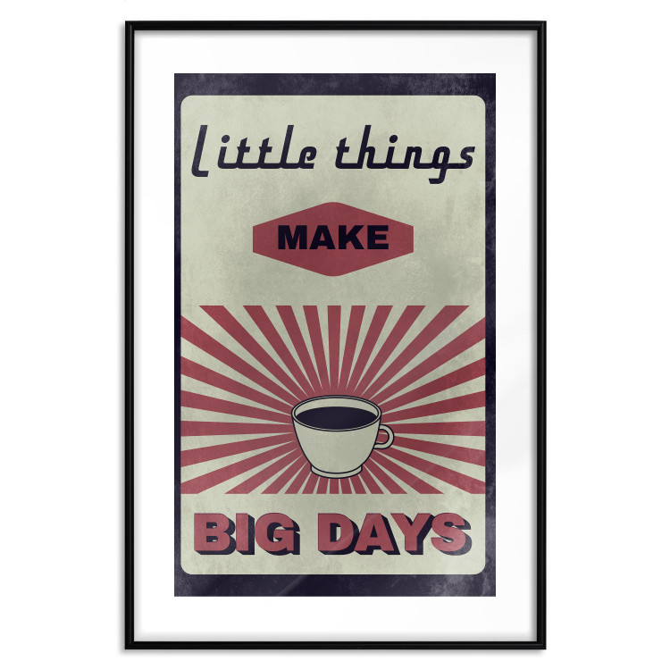 Poster Little Things Big Days - coffee and retro-style English text 129337 additionalImage 15