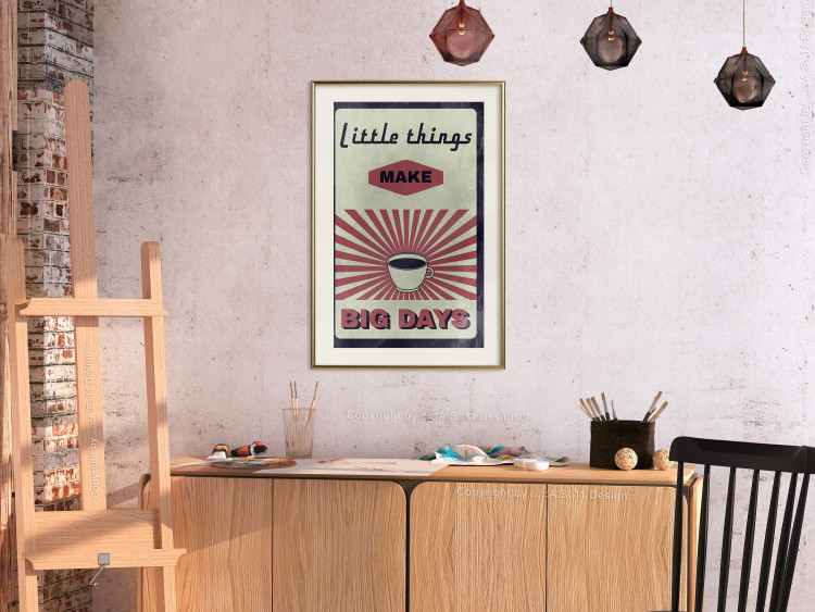 Poster Little Things Big Days - coffee and retro-style English text 129337 additionalImage 22