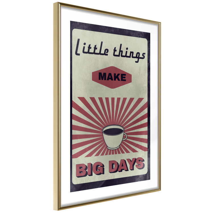 Poster Little Things Big Days - coffee and retro-style English text 129337 additionalImage 9