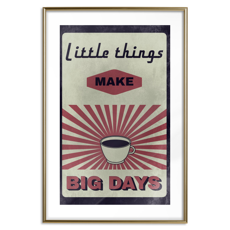 Poster Little Things Big Days - coffee and retro-style English text 129337 additionalImage 14