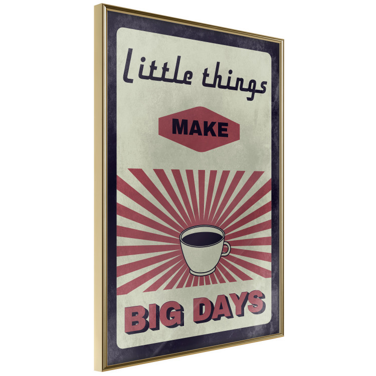 Poster Little Things Big Days - coffee and retro-style English text 129337 additionalImage 14