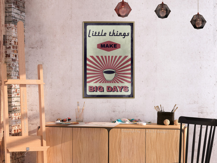 Poster Little Things Big Days - coffee and retro-style English text 129337 additionalImage 5