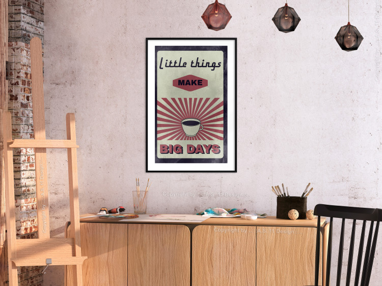 Poster Little Things Big Days - coffee and retro-style English text 129337 additionalImage 18