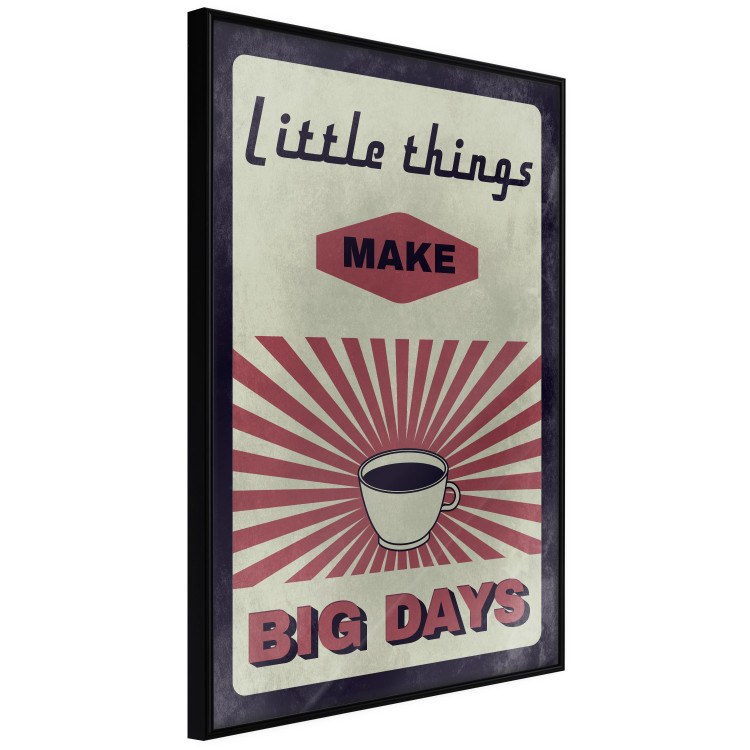 Poster Little Things Big Days - coffee and retro-style English text 129337 additionalImage 13