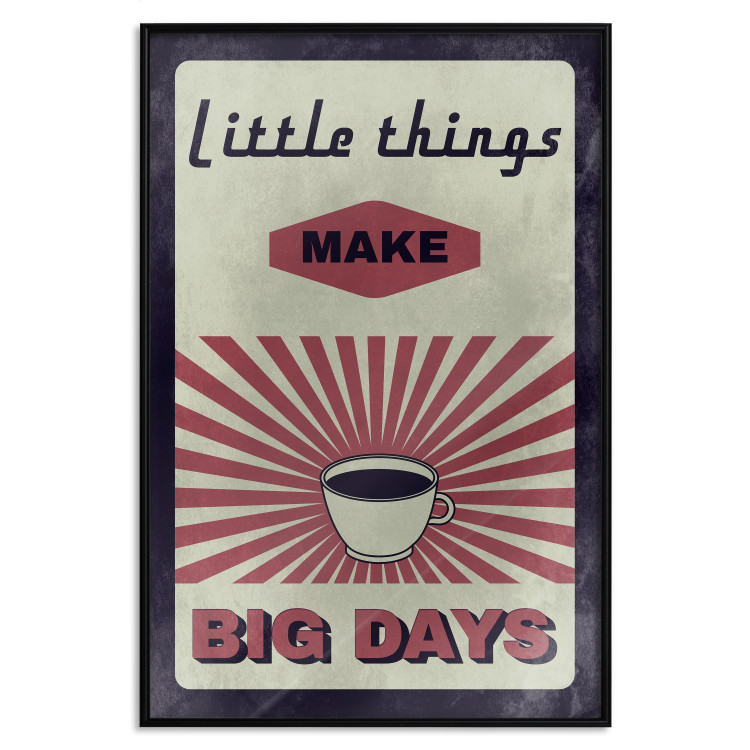 Poster Little Things Big Days - coffee and retro-style English text 129337 additionalImage 16