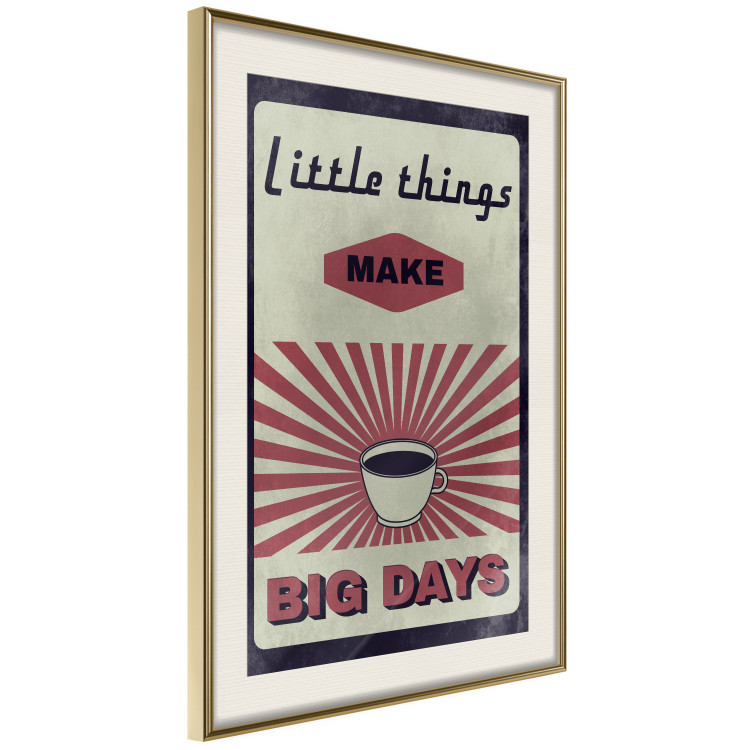 Poster Little Things Big Days - coffee and retro-style English text 129337 additionalImage 3