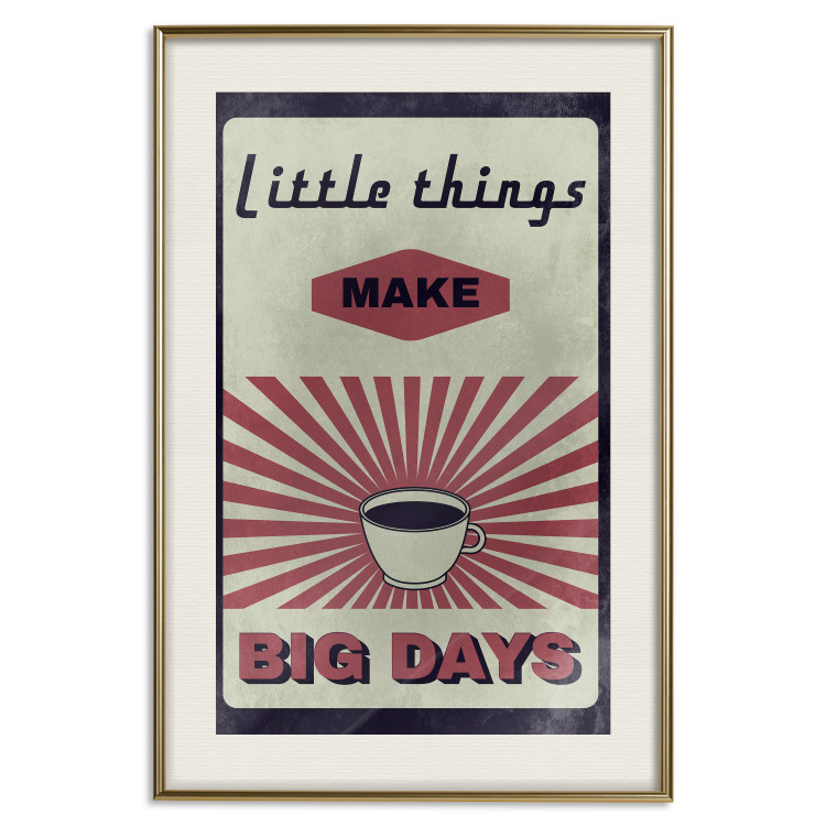 Poster Little Things Big Days - coffee and retro-style English text 129337 additionalImage 20