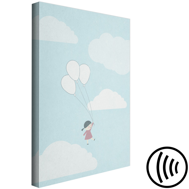 Canvas Art Print Head in the clouds - a girl with balloons amidst clouds and sky, perfect decoration for a children's room 130537 additionalImage 6