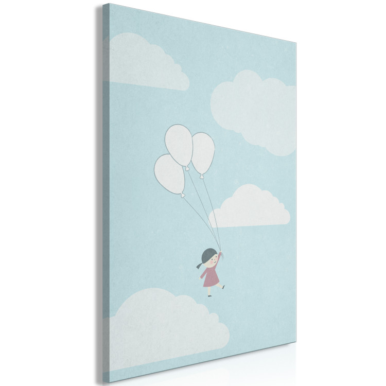 Canvas Art Print Head in the clouds - a girl with balloons amidst clouds and sky, perfect decoration for a children's room 130537 additionalImage 2