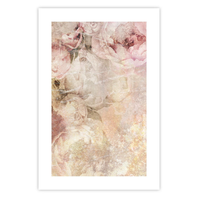 Poster Late Summer - warm floral composition with pink peony flowers 136037 additionalImage 6