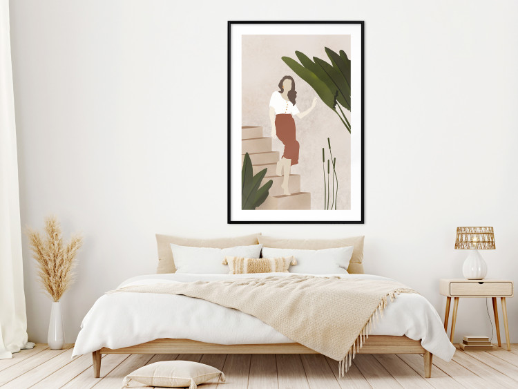 Poster Beautiful Stranger - a beautiful woman descending stairs among plants 136537 additionalImage 20
