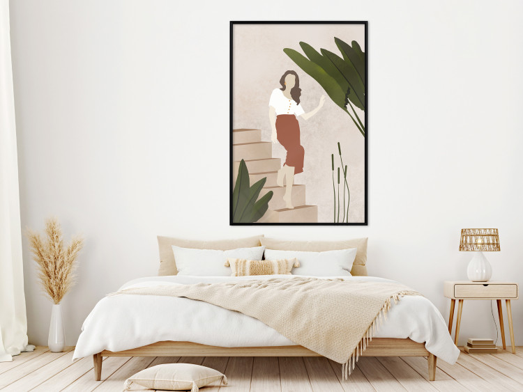 Poster Beautiful Stranger - a beautiful woman descending stairs among plants 136537 additionalImage 15