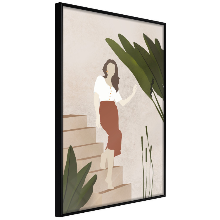 Poster Beautiful Stranger - a beautiful woman descending stairs among plants 136537 additionalImage 3
