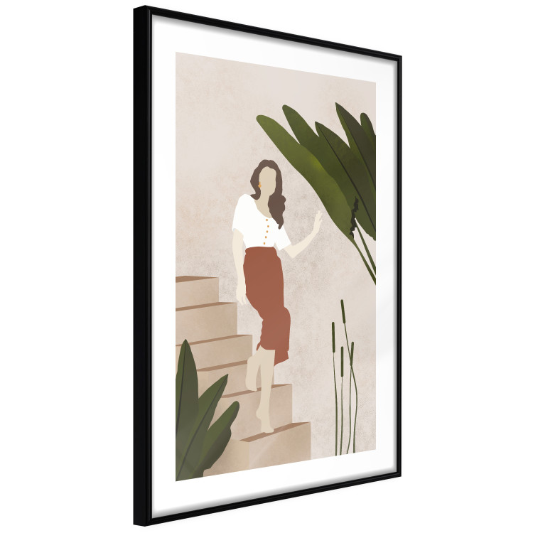 Poster Beautiful Stranger - a beautiful woman descending stairs among plants 136537 additionalImage 4