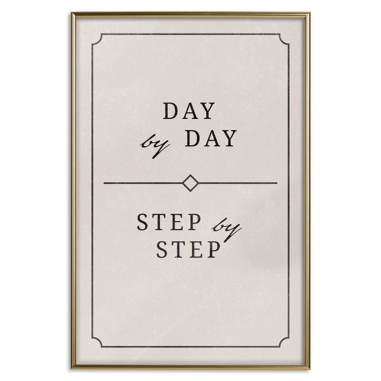 Poster Day by Day - simple composition with English text on a beige background 137237 additionalImage 2