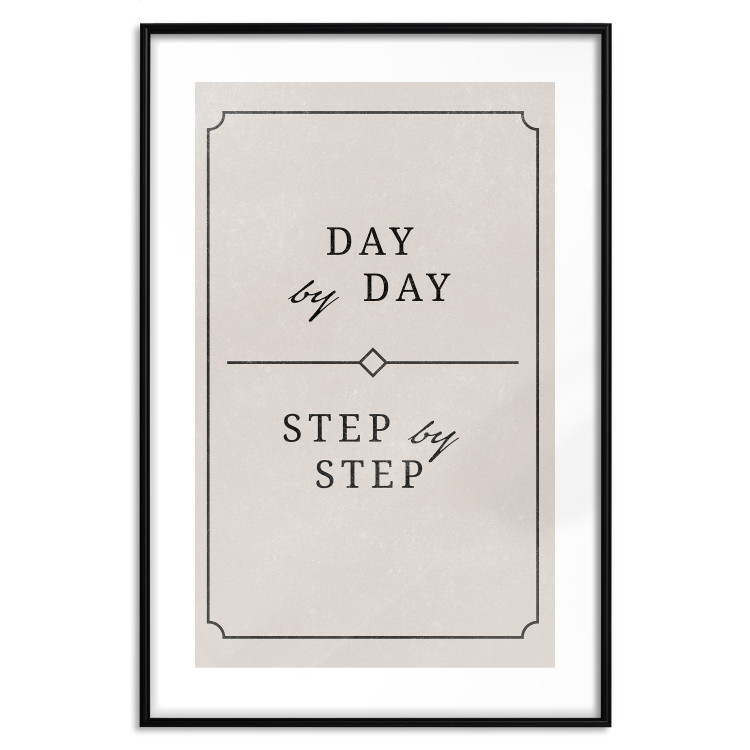 Poster Day by Day - simple composition with English text on a beige background 137237 additionalImage 19