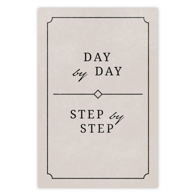 Poster Day by Day - simple composition with English text on a beige background 137237