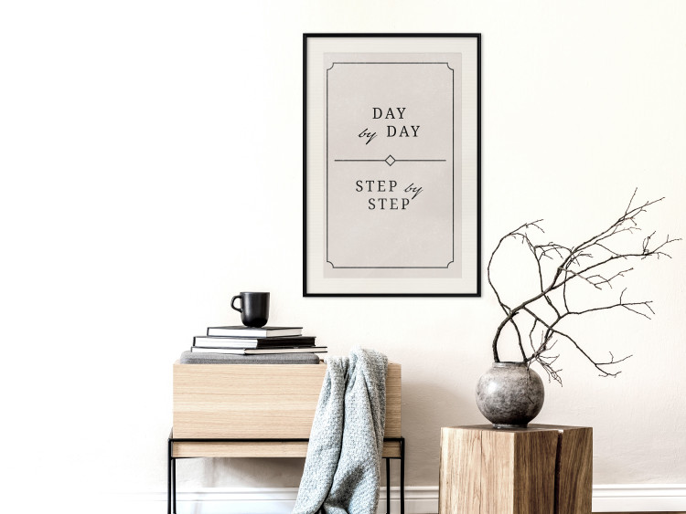 Poster Day by Day - simple composition with English text on a beige background 137237 additionalImage 20