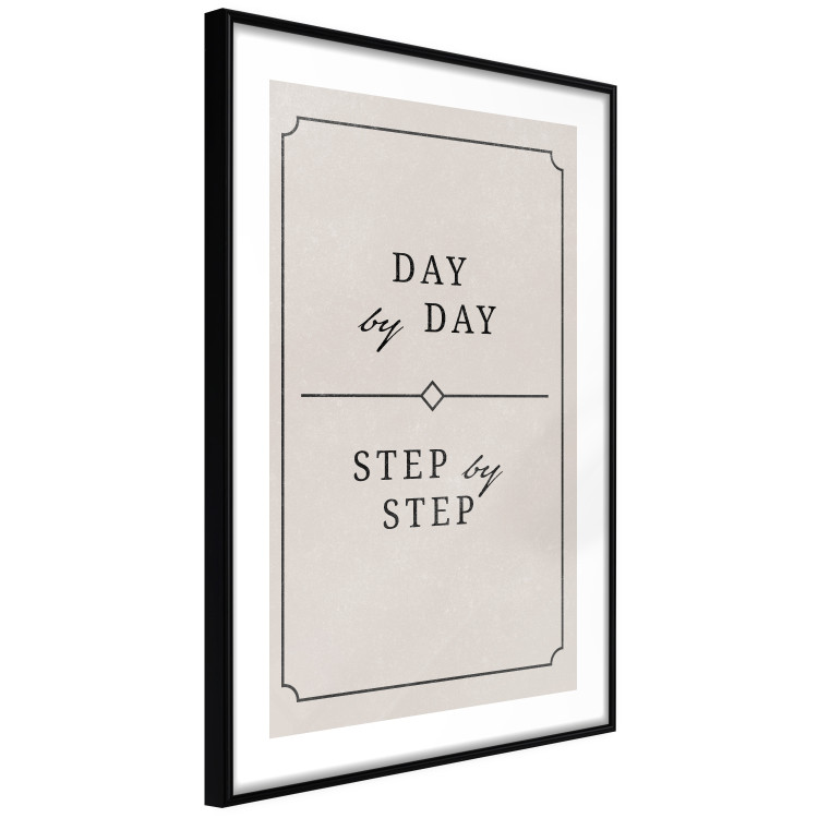 Poster Day by Day - simple composition with English text on a beige background 137237 additionalImage 16