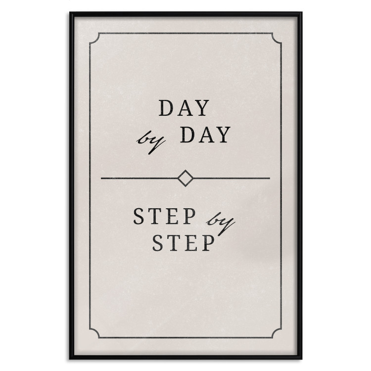 Poster Day by Day - simple composition with English text on a beige background 137237 additionalImage 3