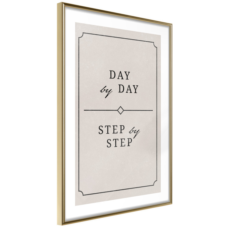 Poster Day by Day - simple composition with English text on a beige background 137237 additionalImage 15