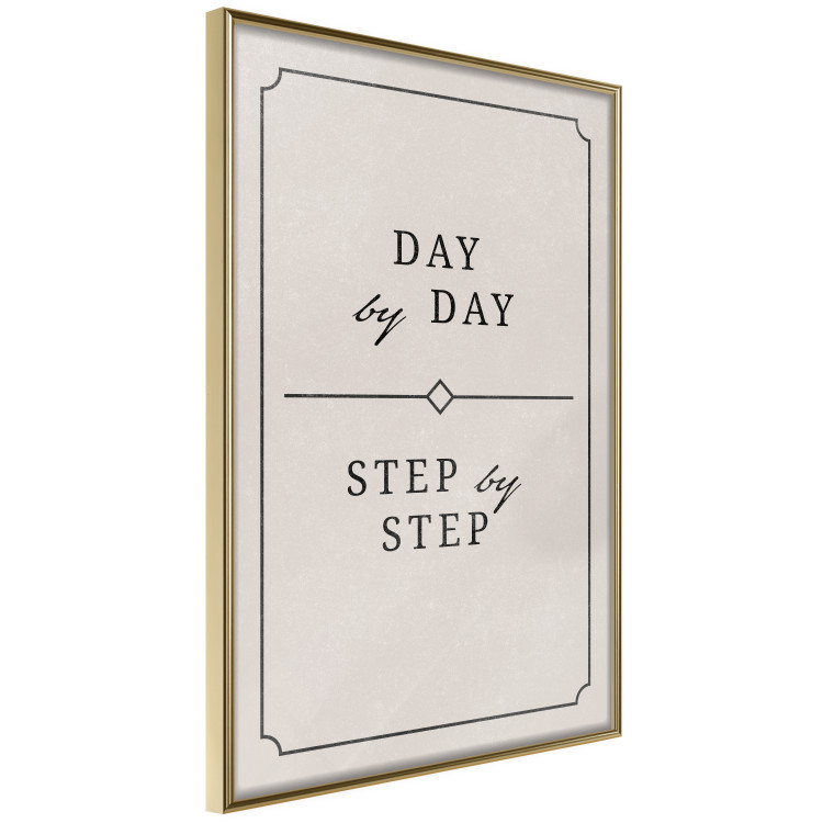 Poster Day by Day - simple composition with English text on a beige background 137237 additionalImage 11