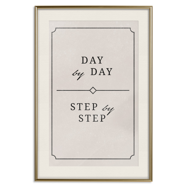 Poster Day by Day - simple composition with English text on a beige background 137237 additionalImage 23