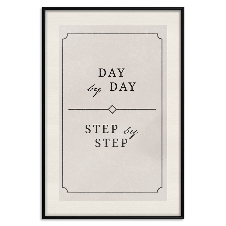 Poster Day by Day - simple composition with English text on a beige background 137237 additionalImage 24
