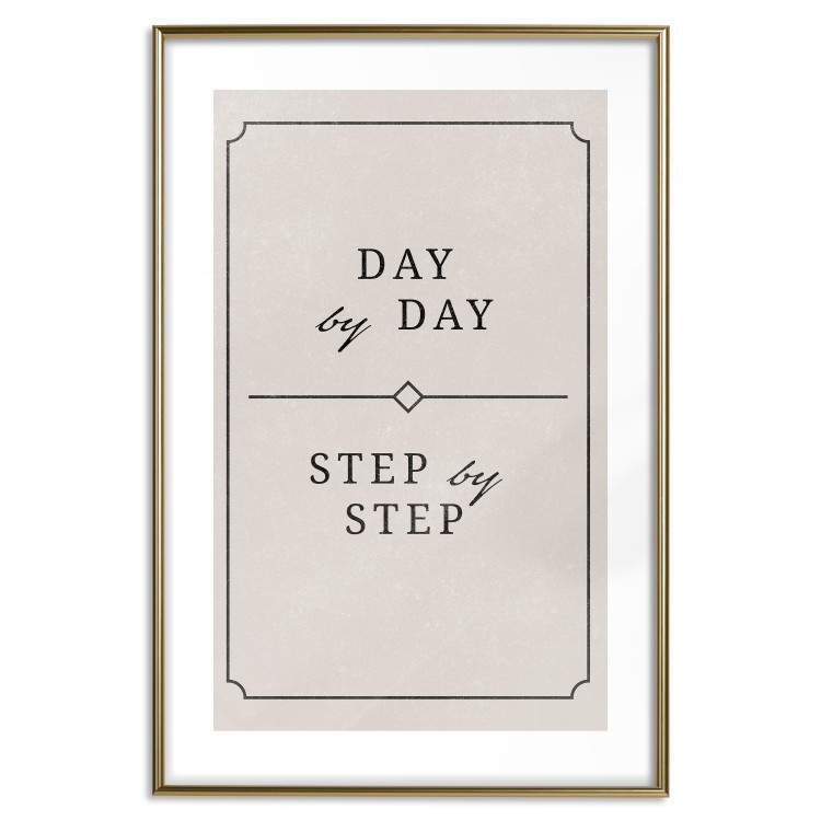 Poster Day by Day - simple composition with English text on a beige background 137237 additionalImage 18