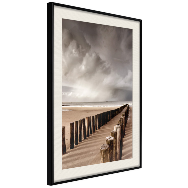 Wall Poster Perspective of Hope - beach landscape with poles against dark clouds 138037 additionalImage 8
