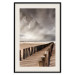 Wall Poster Perspective of Hope - beach landscape with poles against dark clouds 138037 additionalThumb 22