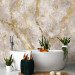 Photo Wallpaper Beige abstract - beige marble background with golden patterns 138537 additionalThumb 8