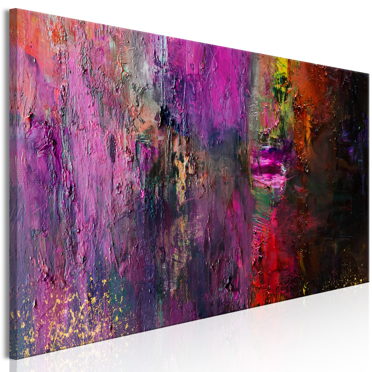 Canvas Abstraction with Texture (1-piece) Narrow - beautiful colorful composition 138637 additionalImage 2