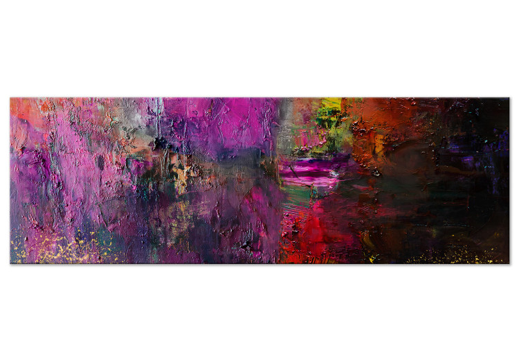 Canvas Abstraction with Texture (1-piece) Narrow - beautiful colorful composition 138637