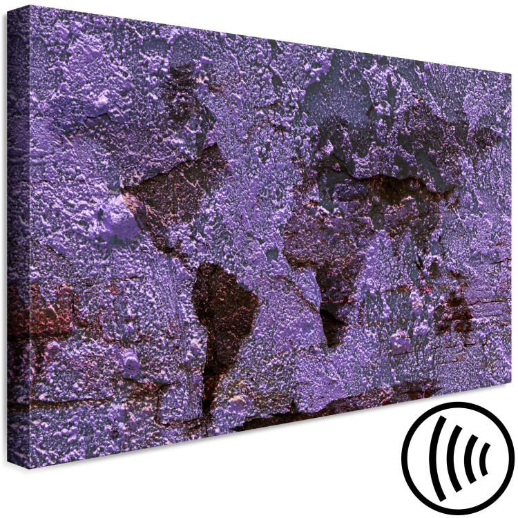 Canvas Art Print Purple Shade Map (1-piece) Wide - purple world map 142337 additionalImage 6