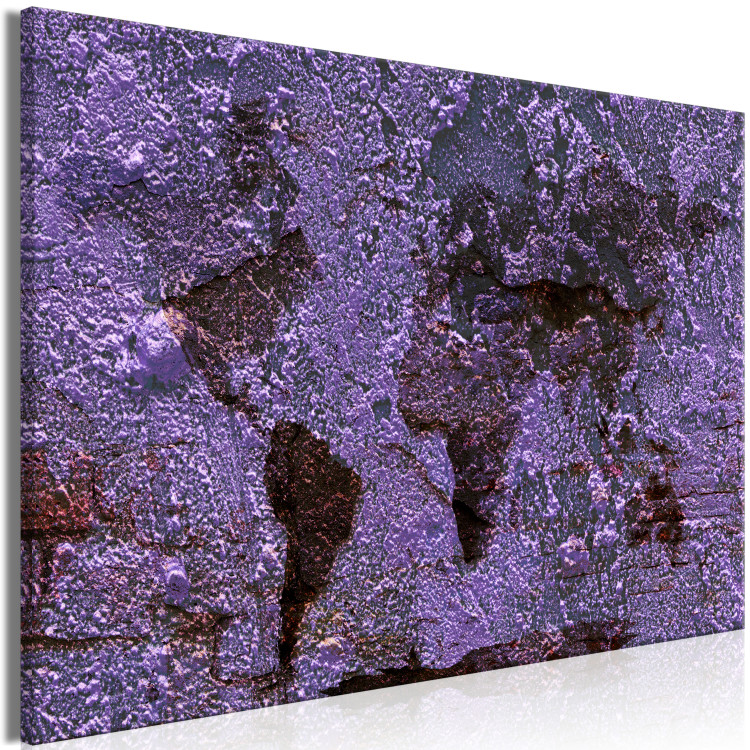 Canvas Art Print Purple Shade Map (1-piece) Wide - purple world map 142337 additionalImage 2