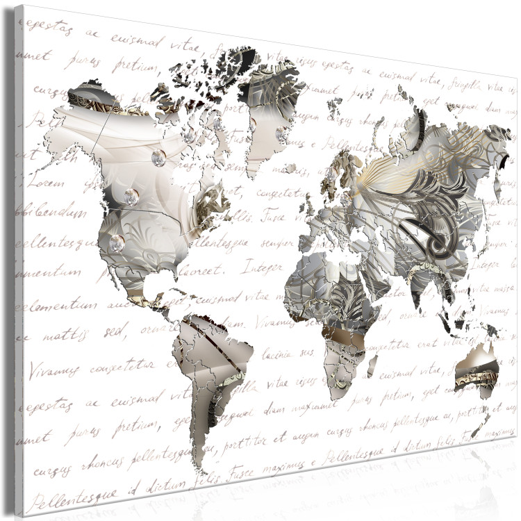 Canvas Between the Lines (1-piece) Wide - world map and abstraction 143137 additionalImage 2