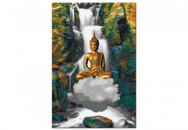Paint by number Levitating Buddha - Meditating Figure in Front of a Waterfall and a Forest 146537 additionalImage 3
