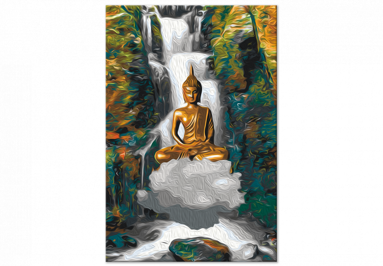 Paint by number Levitating Buddha - Meditating Figure in Front of a Waterfall and a Forest 146537 additionalImage 4