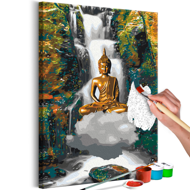 Paint by number Levitating Buddha - Meditating Figure in Front of a Waterfall and a Forest 146537 additionalImage 7