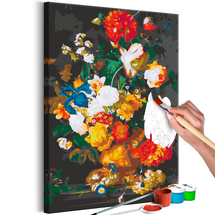 Paint by number Baroque Nature - Sumptuous Bouquet of Colorful Flowers against a Dark Background 147337 additionalImage 6