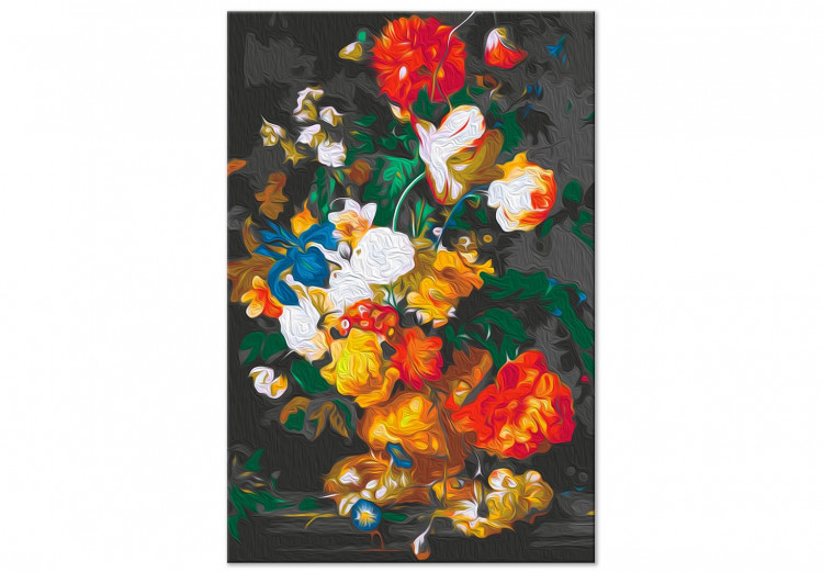 Paint by number Baroque Nature - Sumptuous Bouquet of Colorful Flowers against a Dark Background 147337 additionalImage 3