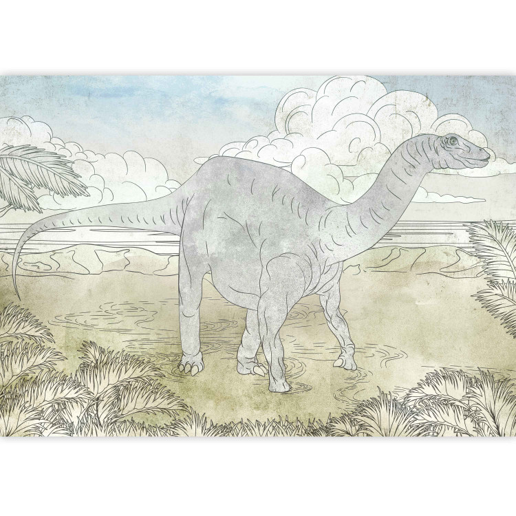 Photo Wallpaper Jurassic World - Dinosaur Hand Drawn in Pastel Colors 149237 additionalImage 3
