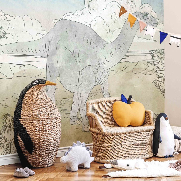 Photo Wallpaper Jurassic World - Dinosaur Hand Drawn in Pastel Colors 149237 additionalImage 5