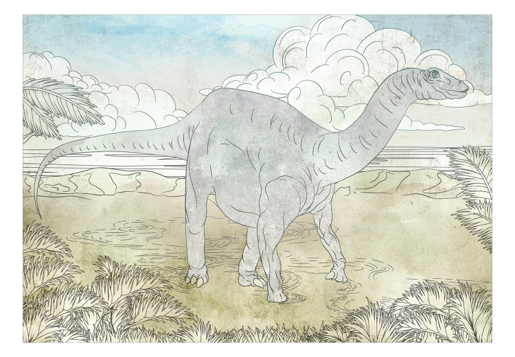 Photo Wallpaper Jurassic World - Dinosaur Hand Drawn in Pastel Colors 149237 additionalImage 1