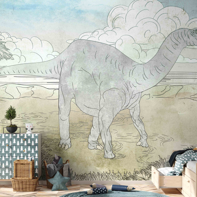 Photo Wallpaper Jurassic World - Dinosaur Hand Drawn in Pastel Colors 149237 additionalImage 6