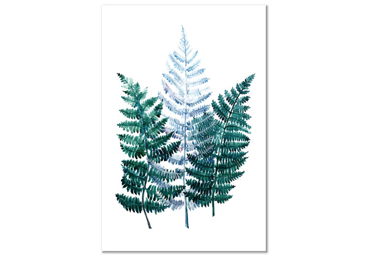 Canvas Nature Landscape (1-piece) - green fern leaves on a white background 149637