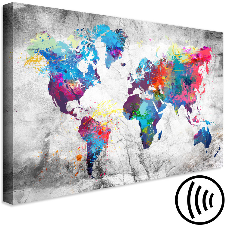 Canvas Art Print World Map: Grey Style 150037 additionalImage 6