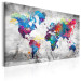 Canvas Art Print World Map: Grey Style 150037 additionalThumb 2