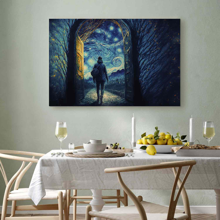 Canvas Art Print Passing Through the Gate - Abstraction Inspired by the Work of Van Gogh 151037 additionalImage 11